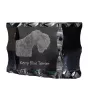 Kerry Blue Terrier, Irish Blue Terrier - crystal with a picture of a dog, glass statuette with a picture, unique frame with a picture from Art-Dog brand