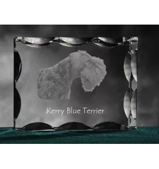 Terrier Kerry Blue - cristal avec photo de chien, statuette en verre avec photo, cadre exceptionnel avec photo de la marque Art-Dog