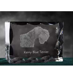 Terrier Kerry Blue - cristal avec photo de chien, statuette en verre avec photo, cadre exceptionnel avec photo de la marque Art-Dog