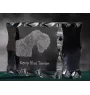 Kerry Blue Terrier, Irish Blue Terrier - crystal with a picture of a dog, glass statuette with a picture, unique frame with a picture from Art-Dog brand