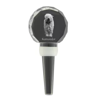 Komondor - Kristallflaschenverschluss, einzigartiger Weinverschluss mit Foto, personalisiertes Geschenk für Sommelier der Marke Art-Dog