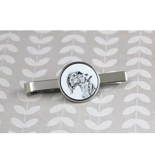 Kerry Blue Terrier, Irish Blue Terrier - tie clip with a dog, personalized tie clip, a unique gift for a man from the Art-Dog brand