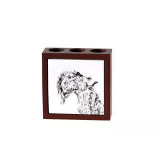 Kerry Blue Terrier, Irish Blue Terrier - pen holder with a dog, desk organizer with a print, personalized desk decoration from the Art-Dog brand.