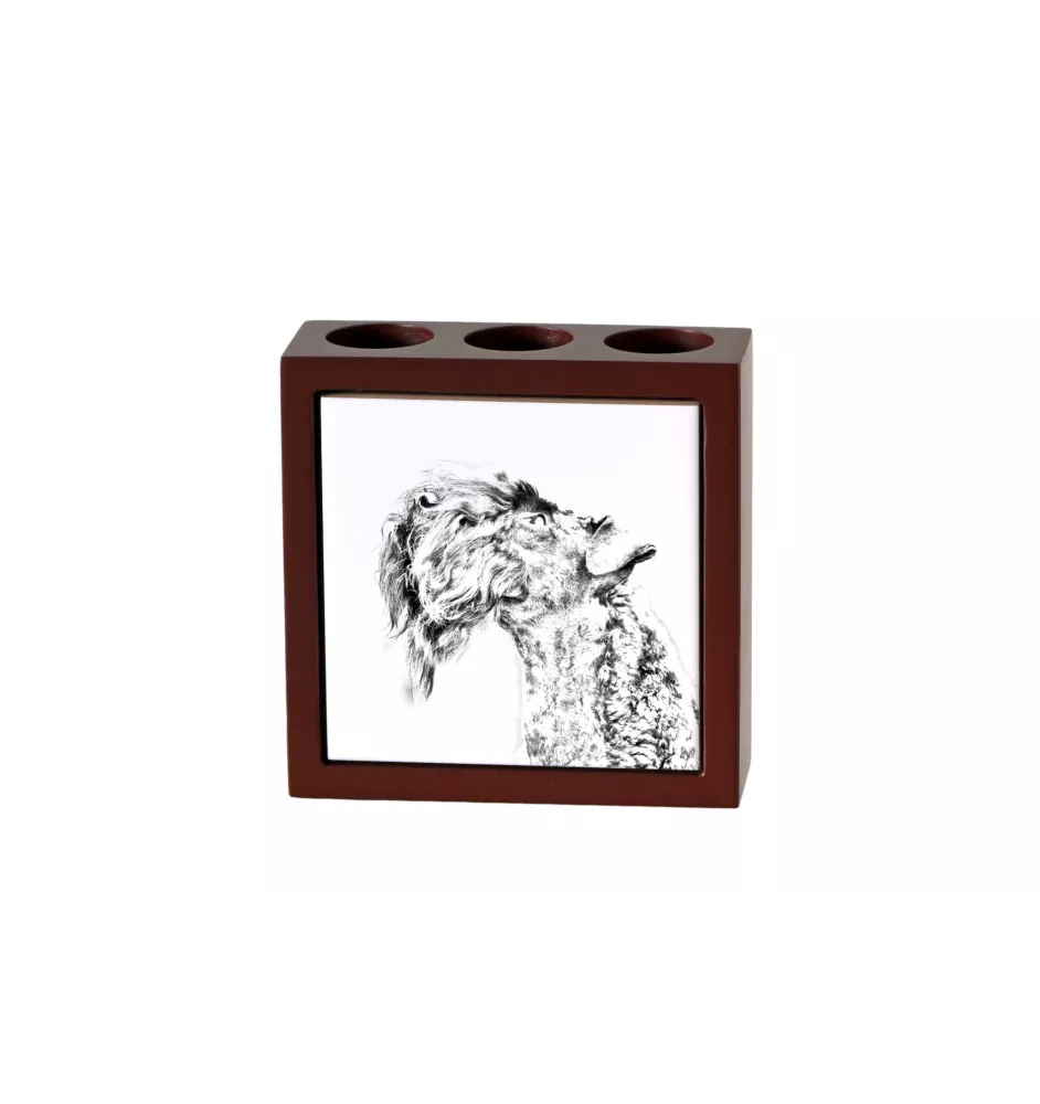 Kerry Blue Terrier, Irish Blue Terrier - pen holder with a dog, desk organizer with a print, personalized desk decoration from the Art-Dog brand.