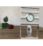 Komondor, Hungarian sheepdog, Mop Dog - glass clock with a photo, photo of a dog in crystal, personalized standing office clock by Art-Dog brand