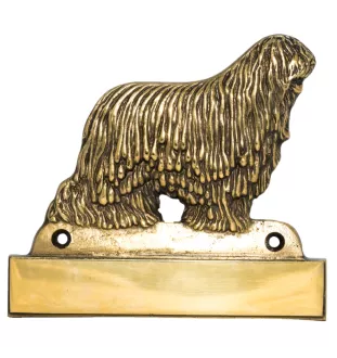 Komondor - Haustürschild mit Hund, Messingschild mit Namen, personalisiertes Türschild mit Markennamen Art-Dog