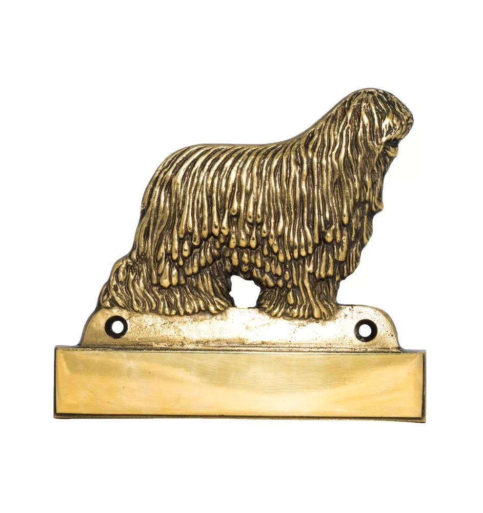 Komondor - Haustürschild mit Hund, Messingschild mit Namen, personalisiertes Türschild mit Markennamen Art-Dog