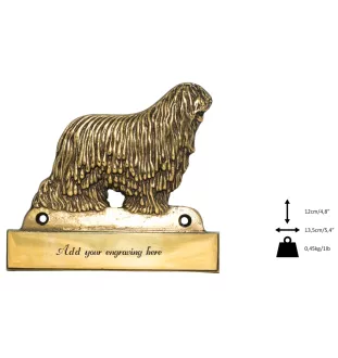 Komondor - Haustürschild mit Hund, Messingschild mit Namen, personalisiertes Türschild mit Markennamen Art-Dog
