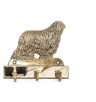 Komondor, Hungarian sheepdog, Mop Dog - key holder with a dog, brass handle for dog accessories, an elegant decoration for the hallway from the Art-Dog brand.