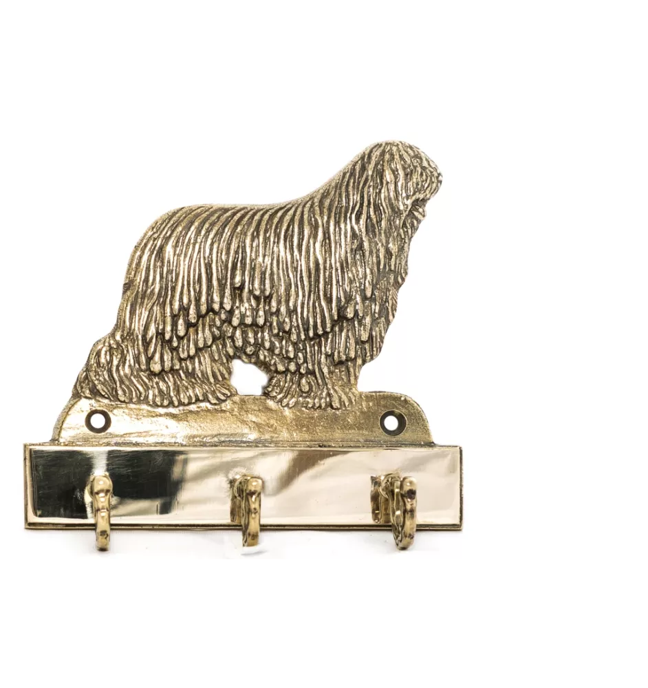 Komondor - porte-clés avec chien, support en laiton pour accessoires pour chiens, élégante décoration pour le couloir de la marque Art-Dog