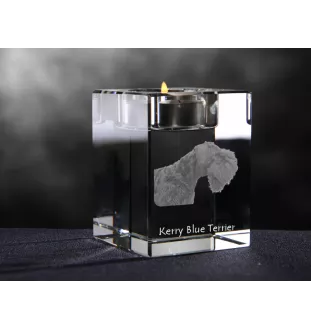 Kerry Blue Terrier świecznik kryształowy z psem Art-Dog
