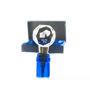 Kerry Blue Terrier, Irish Blue Terrier - Bottle stopper, crystal wine stopper with photo, personalised gift for bartender by Art-Dog brand