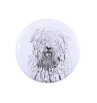 Komondor - Anstecknadel mit Ihrem Hund, fügen Sie Ihr eigenes Foto hinzu, Marke Art-Dog