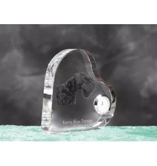 Kerry Blue Terrier zegar w kształcie serca z psem Art-Dog