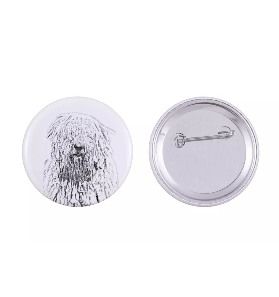 Komondor - Anstecknadel mit Ihrem Hund, fügen Sie Ihr eigenes Foto hinzu, Marke Art-Dog
