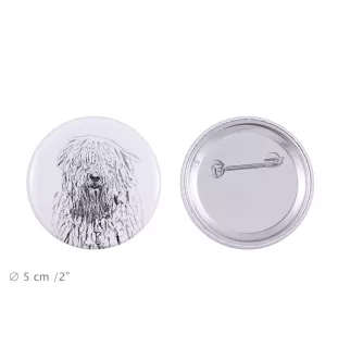 Komondor - Anstecknadel mit Ihrem Hund, fügen Sie Ihr eigenes Foto hinzu, Marke Art-Dog