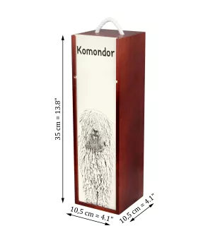 Komondor - boîte à vin avec chien, boîte à alcool avec graphisme, boîte cadeau personnalisée de la marque Art-Dog