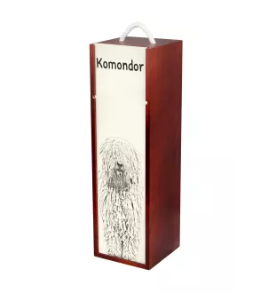 Komondor - Weinbox mit Hund, Alkoholbox mit Grafik, personalisierte Geschenkbox der Marke Art-Dog