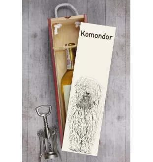Komondor - Weinbox mit Hund, Alkoholbox mit Grafik, personalisierte Geschenkbox der Marke Art-Dog