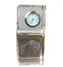 Terrier Kerry Blue - montre en cristal avec photo, photo de chien dans un cristal, horloge de bureau personnalisée de la marque Art-Dog