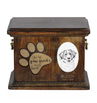 Kooikerhondje - urn for dog ashes, personalized urn with a photo, dog photo urn by Art-Dog