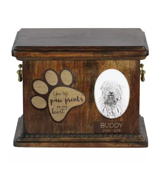 Komondor, Hungarian sheepdog, Mop Dog - urn for dog ashes, personalized urn with a photo, dog photo urn by Art-Dog