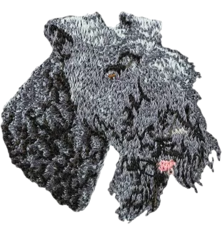 Kerry Blue Terrier, Irish Blue Terrier - Hund geformtes Aufnäher, besticktes Patch, einzigartiges Dekor für den Rucksack der Marke Art-Dog