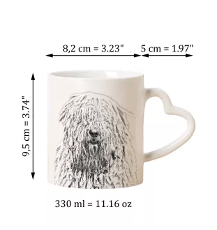 Komondor - tasse avec chien, une tasse adorable avec une anse en forme de cœur, un cadeau universel de la marque Art-Dog