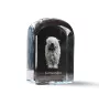 Komondor - un cube de cristal avec une photo, une photo de chien dans le cristal, un presse-papiers cubique de la marque Art-Dog