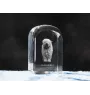 Komondor - un cube de cristal avec une photo, une photo de chien dans le cristal, un presse-papiers cubique de la marque Art-Dog