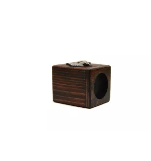 Terrier Kerry Blue I - bougeoir en bois avec un chien, un souvenir unique après la perte d'un chien, une œuvre artisanale de la marque Art-Dog
