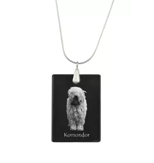 Komondor - Kristallanhänger mit Hund, Silberhalskette mit Foto, personalisierter Anhänger der Marke Art-Dog