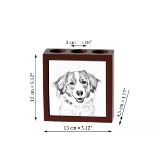 Kooikerhondje - Stifthalter mit Hund, Schreibtischorganizer mit Aufdruck, personalisierte Schreibtischdekoration der Marke Art-Dog