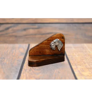 Kerry Blue Terrier, Irish Blue Terrier I - wooden candle holder with a dog, tealight holder, a memorial place for a dog by Art-Dog brand