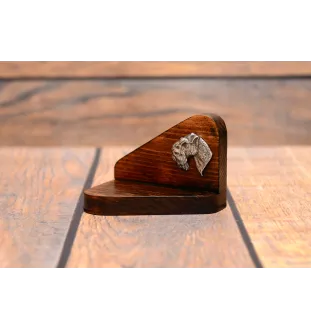 Terrier Kerry Blue I - bougeoir en bois avec un chien, support pour bougie chauffe-plat, lieu de mémoire pour chien de la marque Art-Dog