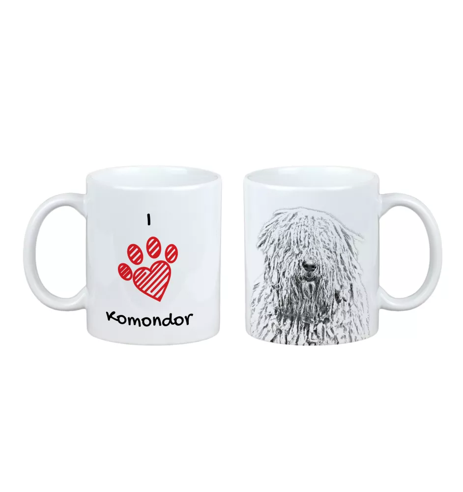 Komondor, Hungarian sheepdog, Mop Dog - cup with a dog, cute cup with graphics, a gift with your photo from the Art-Dog brand
