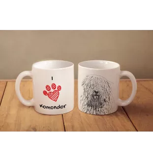 Komondor - tasse avec chien, une tasse adorable avec une illustration, un cadeau avec votre photo de la marque Art-Dog
