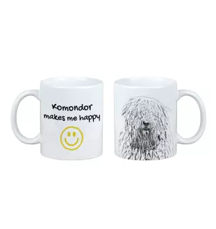 Komondor kubek z psem Makes me happy Art-Dog