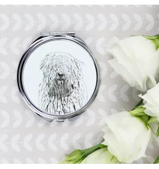 Komondor, Hungarian sheepdog, Mop Dog - Pocket mirror with a dog, personalized mirror for a purse, compact mirror with Art-Dog brand print.