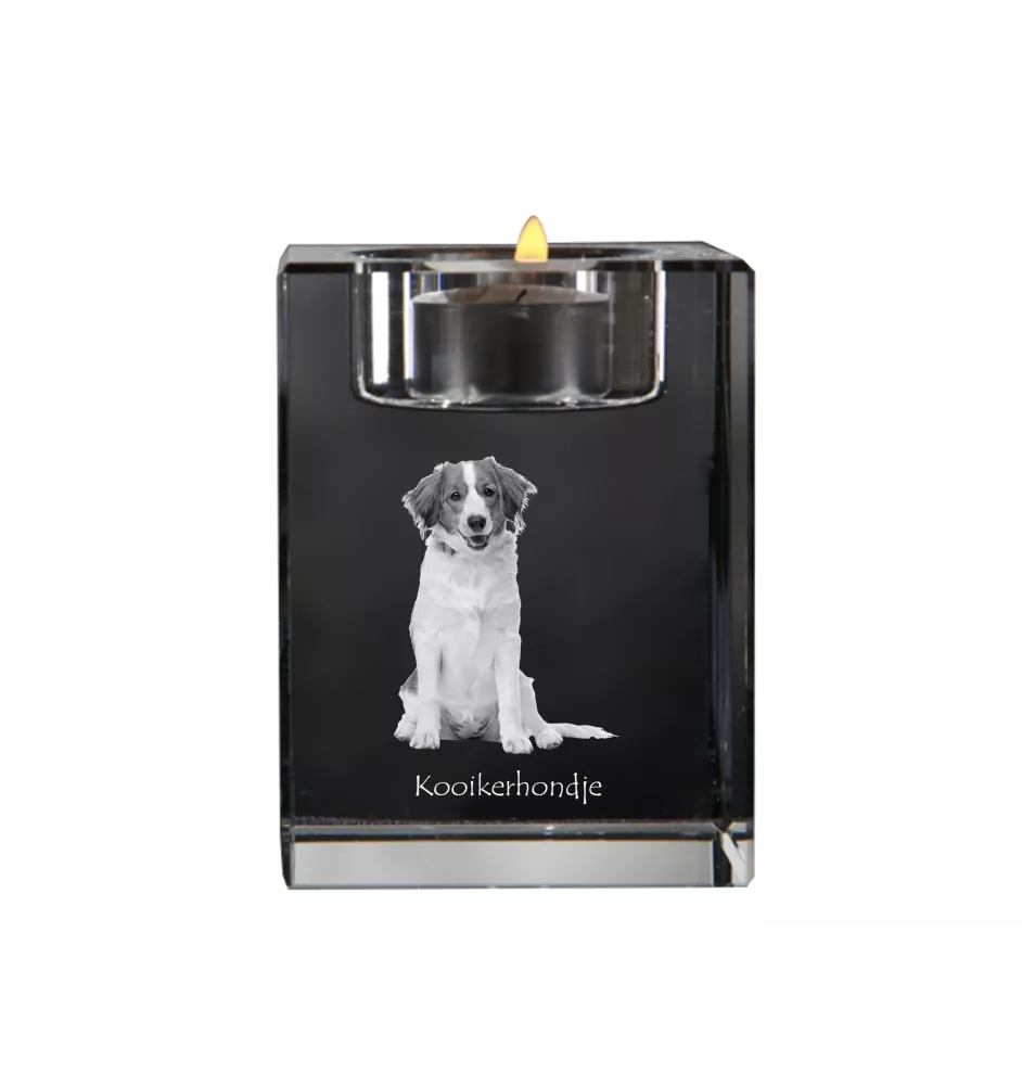 Kooikerhondje - Kerzenhalter mit Hundefoto, Teelichthalter aus Kristall, personalisiertes Geschenk der Marke Art-Dog