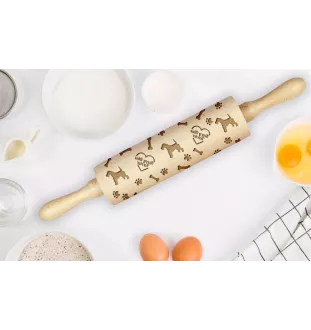 Terrier Kerry Blue - rouleau à pâtisserie avec chien, décoration de biscuits avec un rouleau à motifs, cadeau pour un céramiste de la marque Art-Dog