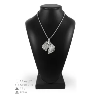 Kerry Blue Terrier, Irish Blue Terrier - Halskette mit Hund, Hundeanhänger an einer silbernen Kette, einzigartiger Schmuck der Marke Art-Dog