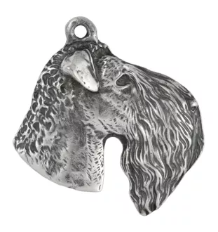 Terrier Kerry Blue - un collier avec un chien, un pendentif de chien sur une chaîne en argent, un bijou unique de la marque Art-Dog