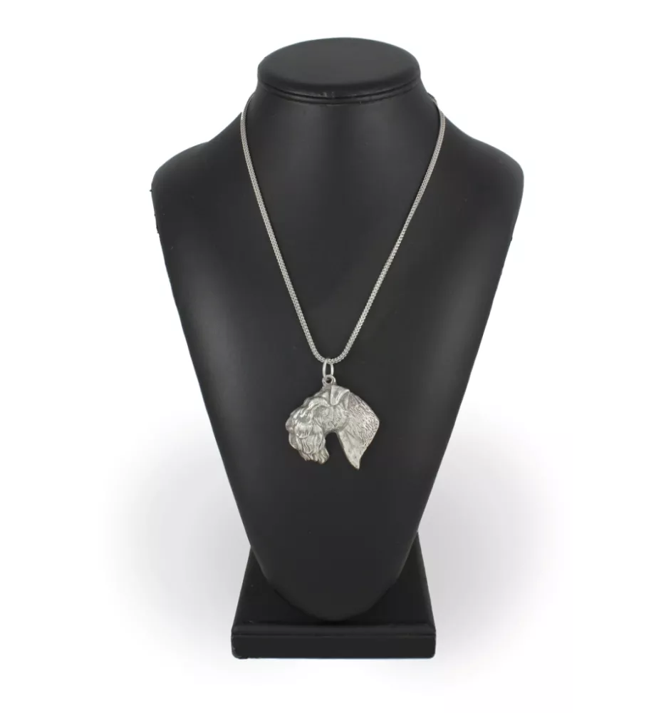 Terrier Kerry Blue I - un collier avec un chien, un pendentif de chien sur une chaîne en argent, un bijou unique de la marque Art-Dog