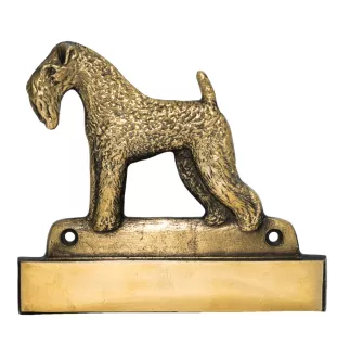 Terrier Kerry Blue - plaque d'adresse avec chien, plaque de nom en laiton, plaque de porte personnalisée avec le nom de la marque Art-Dog