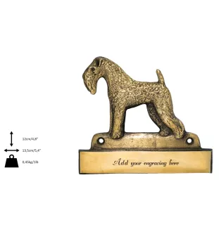 Kerry Blue Terrier, Irish Blue Terrier - address plaque with a dog, brass nameplate, personalized door sign with the brand name Art-Dog