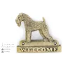 Kerry Blue Terrier, Irish Blue Terrier - a door sign with a dog, a brass welcome plaque, a unique sign with the inscription Welcome from the Art-Dog brand