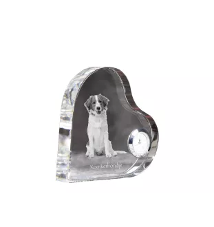 Chien d'eau de la Romagne - horloge en cristal avec une photo de chien, horloge de table en forme de cœur, horloge debout personnalisée de la marque Art-Dog