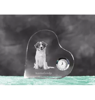 Kooikerhondje zegar w kształcie serca z psem Art-Dog
