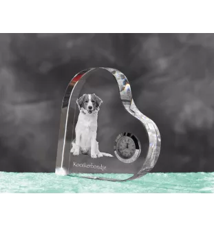 Kooikerhondje - Kristalluhr mit einem Hundebild, Herzregal-Uhr, personalisierte Standuhr der Marke Art-Dog